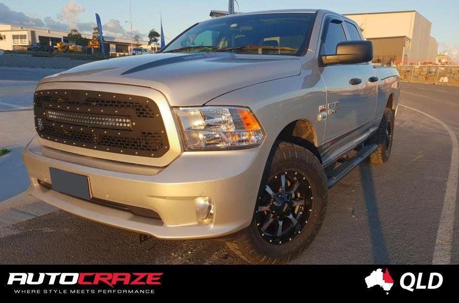 DODGE RAM MO970 SATIN BLACK MILLED ACCENTS